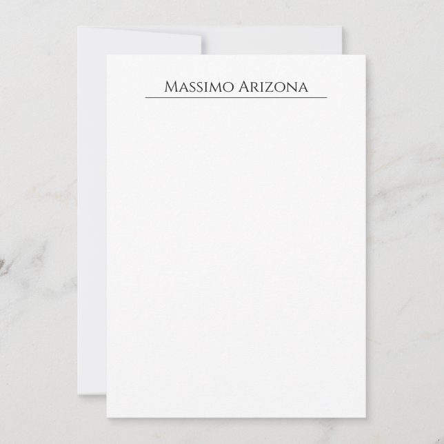 Classical Plain Elegant Black & White Minimalist Card (Front)