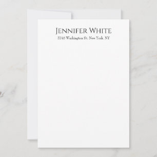Classical Plain Elegant Black & White Minimalist Card