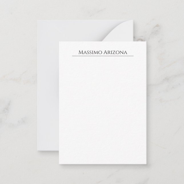 Classical Plain Elegant Black & White Minimalist Card (Front)