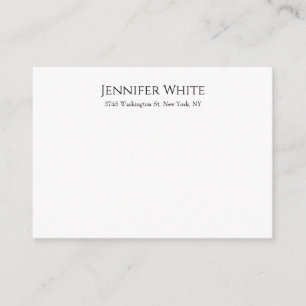 Classical Plain Elegant Black & White Minimalist Enclosure Card