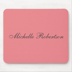 Classical Plain Minimalist Add Own Name Mouse Pad