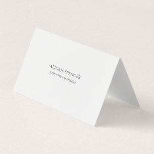 Classical Plain Simple Black White Professional Business Card
