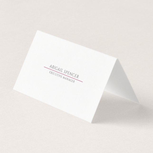 Classical Plain Simple Black White Professional Business Card (Front)