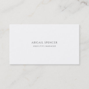 Classical Plain Simple Black White Professional Business Card