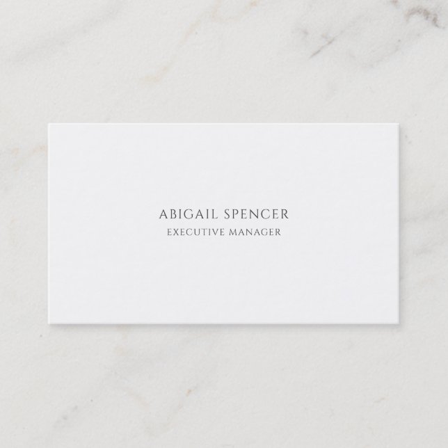 Classical Plain Simple Black White Professional Business Card (Front)