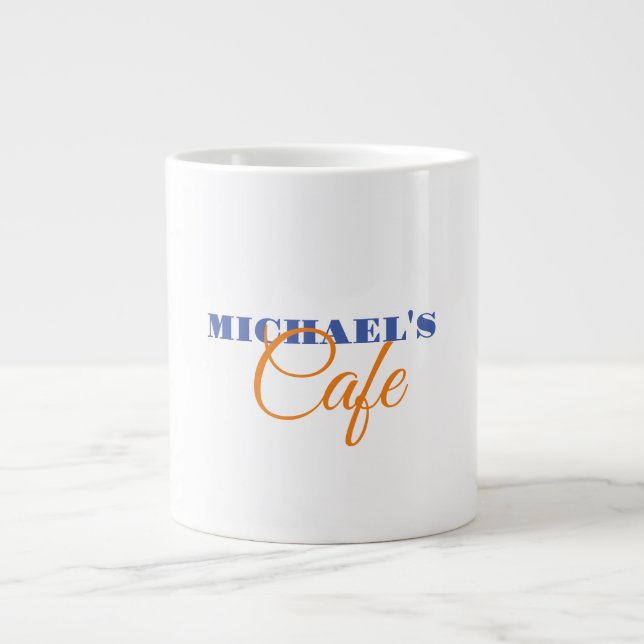 Classical Plain Simple Clean Professional Name Large Coffee Mug (Front)