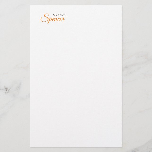 Classical Plain Simple Clean Professional Name Stationery (Front)