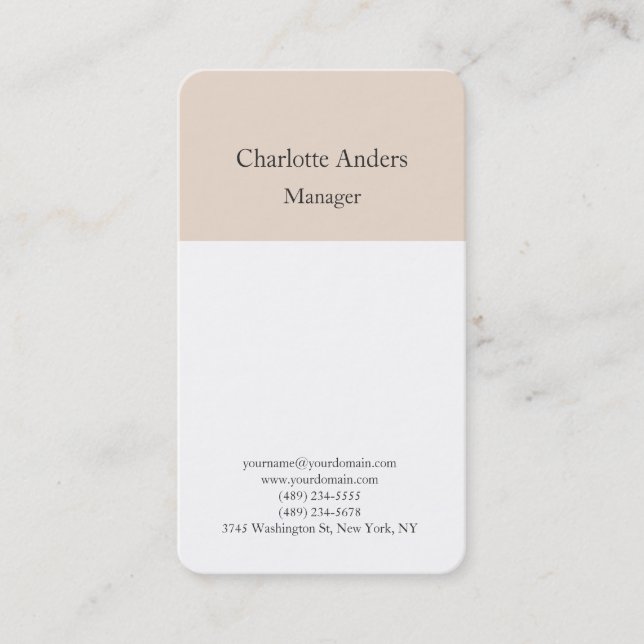 Classical plain simple minimalist stylish business card (Front)