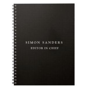 Classical Plain Unique Minimalist Smoky Black Notebook