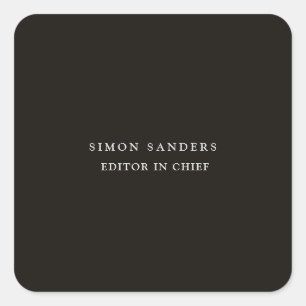 Classical Plain Unique Minimalist Smoky Black Square Sticker