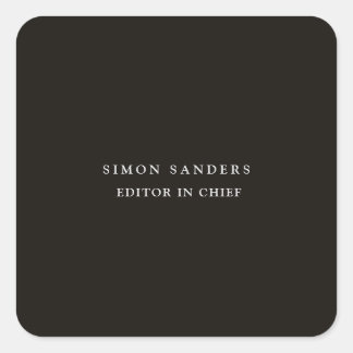 Classical Plain Unique Minimalist Smoky Black Square Sticker