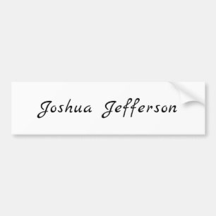 Classical Professional Creative Plain Black White Bumper Sticker