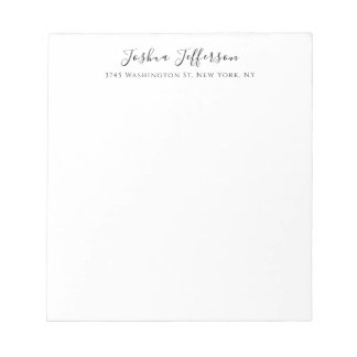 Classical Professional Creative Plain Black White Notepad