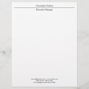 Classical Professional Minimalist Simple Plain Custom Letterhead