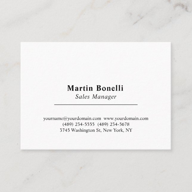 Classical Professional Own Name Information Simple Business Card (Front)