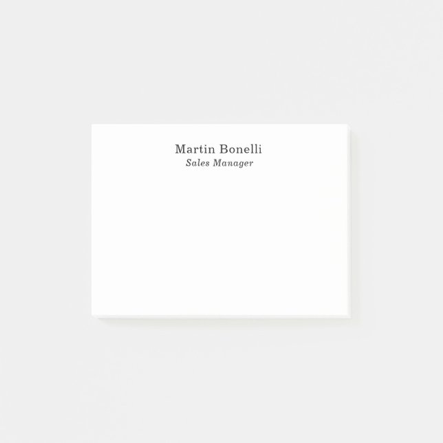 Classical Professional Own Name Information Simple Post-it Notes (Front)