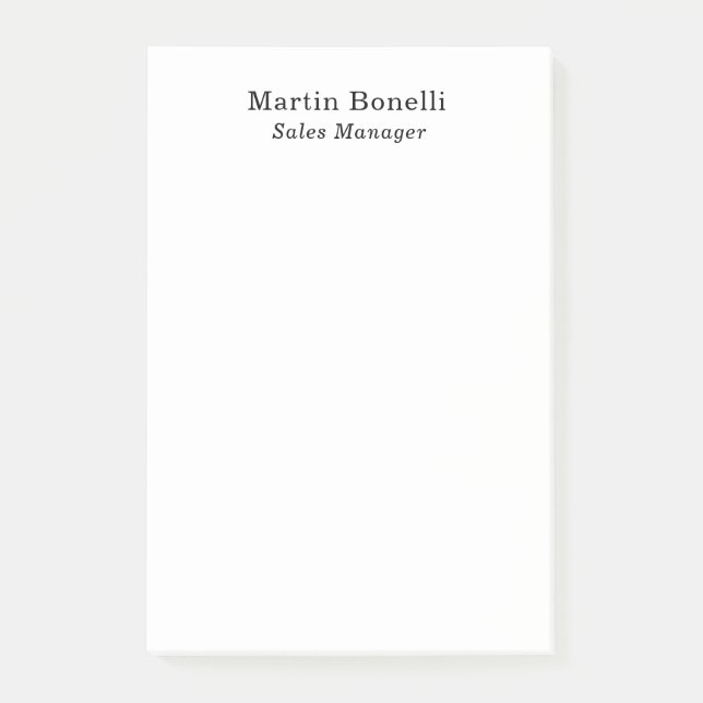 Classical Professional Own Name Information Simple Post-it Notes (Front)