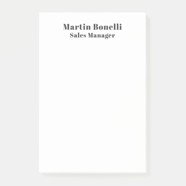 Classical Professional Own Name Information Simple Post-it Notes (Front)