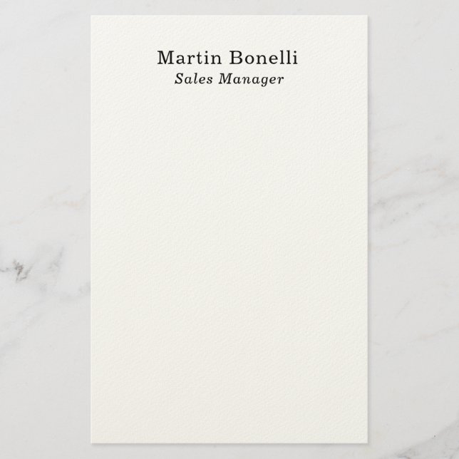 Classical Professional Own Name Information Simple Stationery (Front)