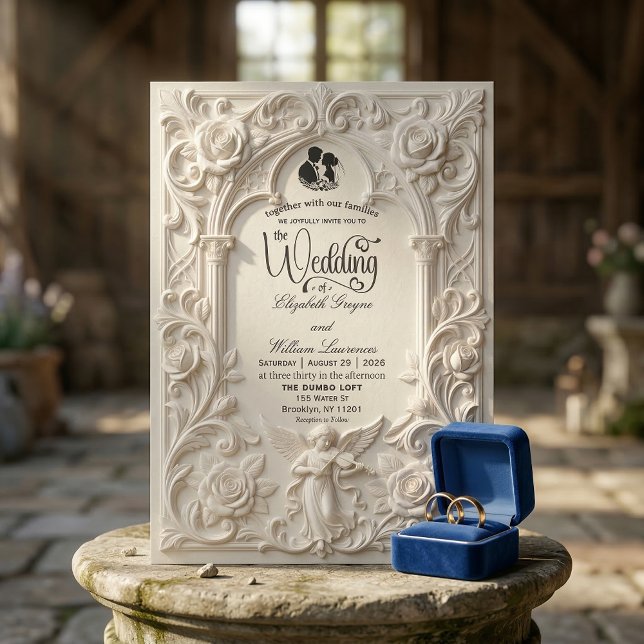 Classical Rococo Arch Fairytale Columns Wedding Invitation (Creator Uploaded)