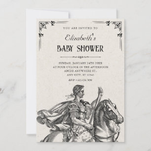Classical Roman knight soldier baby shower Invitation
