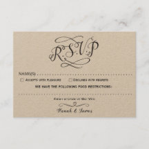 CLASSICAL RSVP CARD - KRAFT PAPER