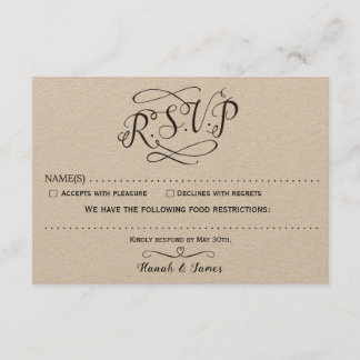 CLASSICAL RSVP CARD - KRAFT PAPER