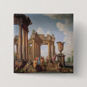 Classical Scene 15 Cm Square Badge