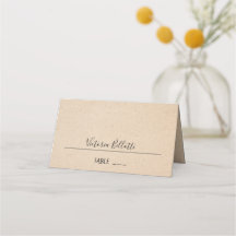 Classical Seating Place Card - kraft paper
