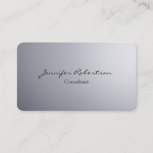 Classical Simple Grey Plain Unique Business Card