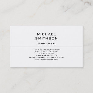 Classical Simple Plain Black White Business Card