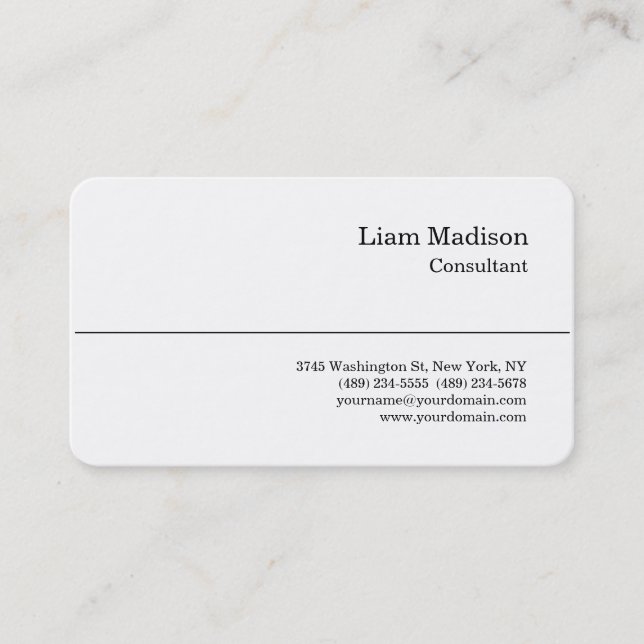 Classical Style Black White Trendy Professional Business Card (Front)