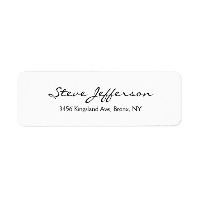 Classical Stylish Elegant Script Plain Black White (Front)