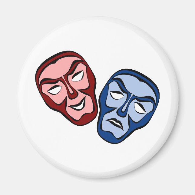 Classical Theatre Face Masks Magnet (Front)
