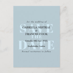 Classical Typographic Modern Save the Date Postcard