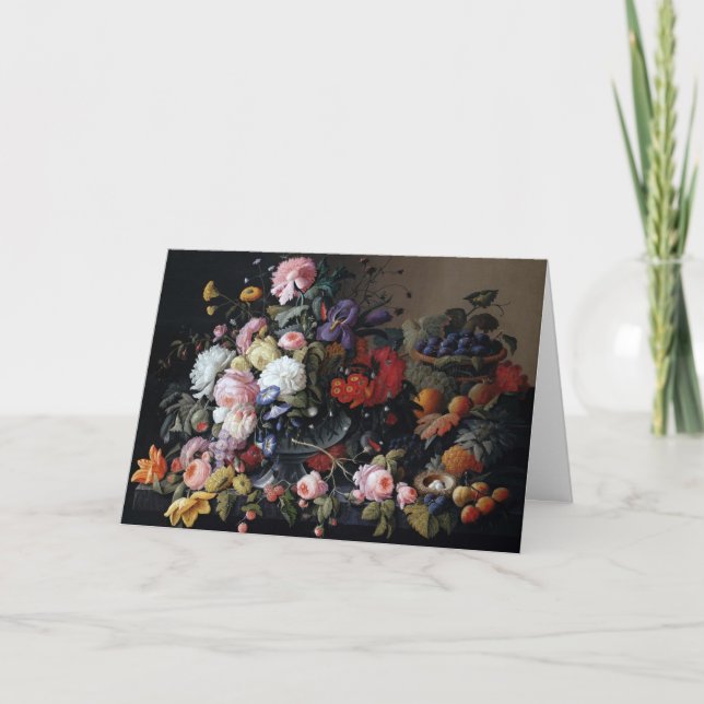 Classical Vintage Flower Art Painting Card (Front)