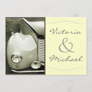 Classical Vintage Motor Wedding Invitation