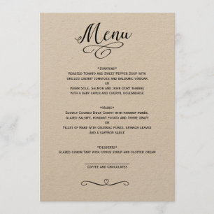 CLASSICAL WEDDING MENU CARD