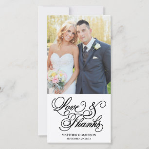 Classical Wedding Thank You Photo Card