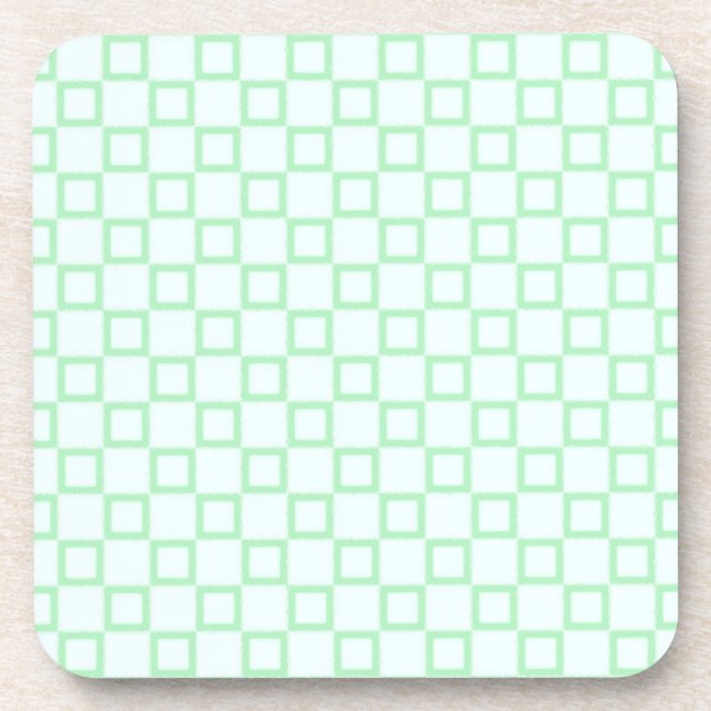 Classical white and mint green Cork Coaster (Front)
