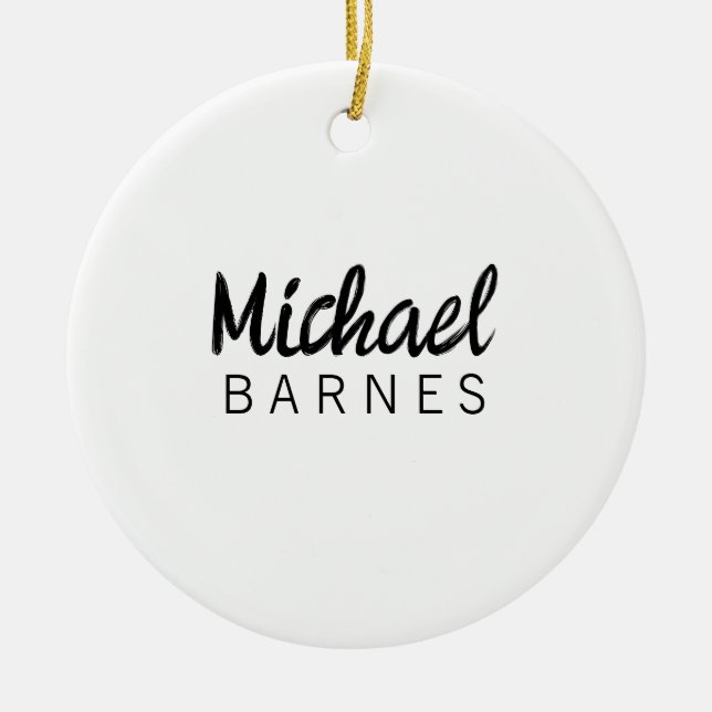 Classical White Minimalist Plain Elegant Ceramic Tree Decoration (Front)