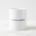 Classical White Minimalist Plain Elegant Large Coffee Mug<br><div class="desc">Represent yourself with this classical,  elegant design. This template can be customised to meet all professional occupations.</div>