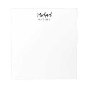Classical White Minimalist Plain Elegant Notepad