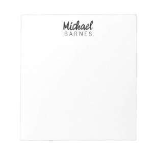 Classical White Minimalist Plain Elegant Notepad