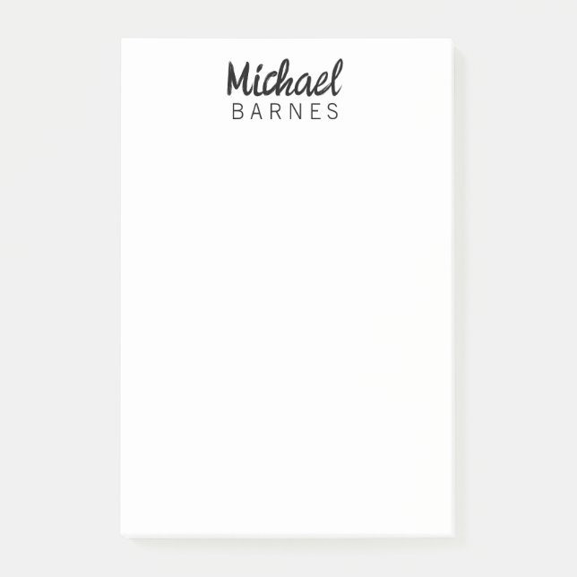 Classical White Minimalist Plain Elegant Post-it Notes (Front)