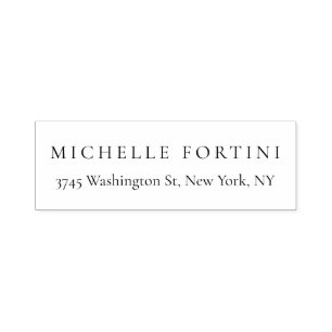 Classical White Minimalist Plain Elegant Simple Self-inking Stamp