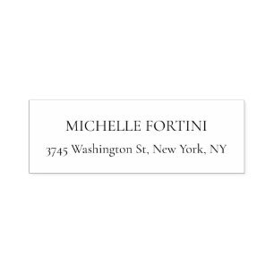 Classical White Minimalist Plain Elegant Simple Self-inking Stamp