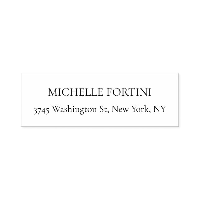Classical White Minimalist Plain Elegant Simple Self-inking Stamp (Design)