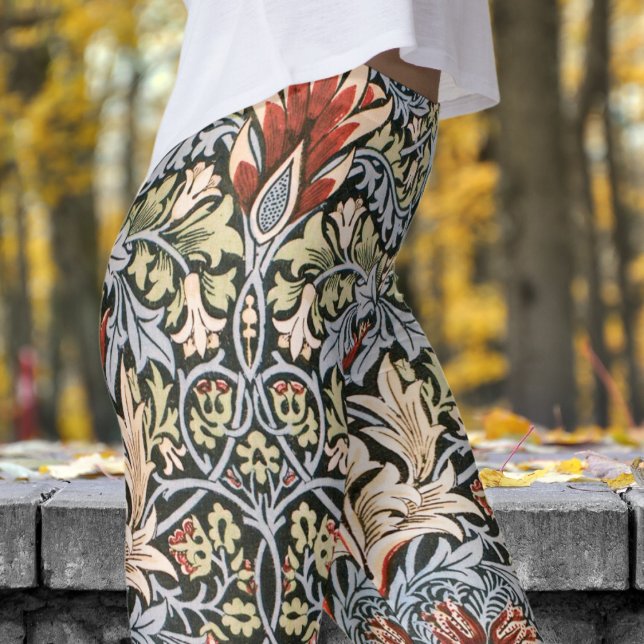 Classical William Morris Snakeshead Print Leggings (William Morris Snakeshead )