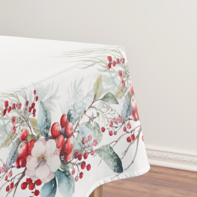 Classical Winter Holiday Berries Tablecloth (In Situ)